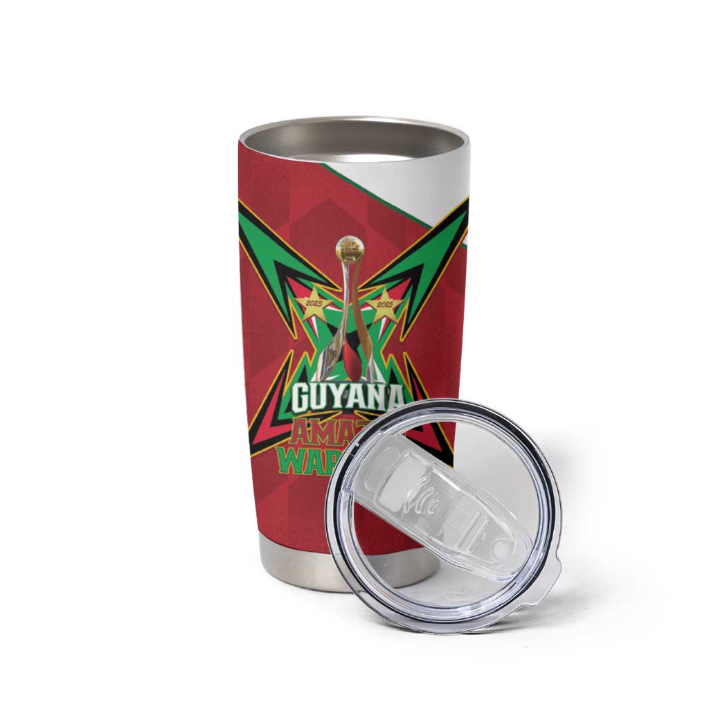 Amazon Warriors Guyana Cricket Custom Tumbler Cup 2025 2nd Champions Proud - Wonder Print Shop