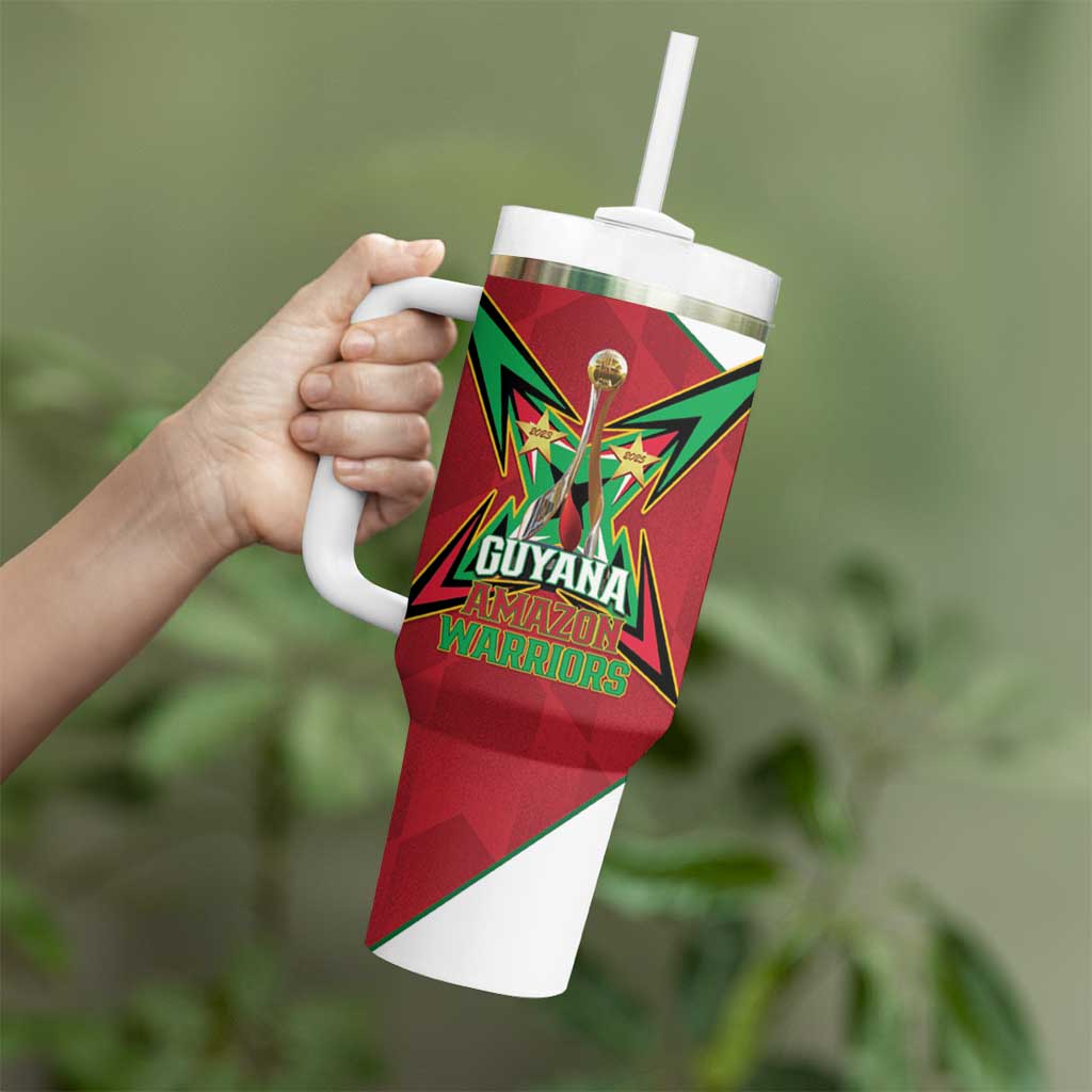 Amazon Warriors Guyana Cricket Custom Tumbler With Handle 2025 2nd Champions Proud - Wonder Print Shop