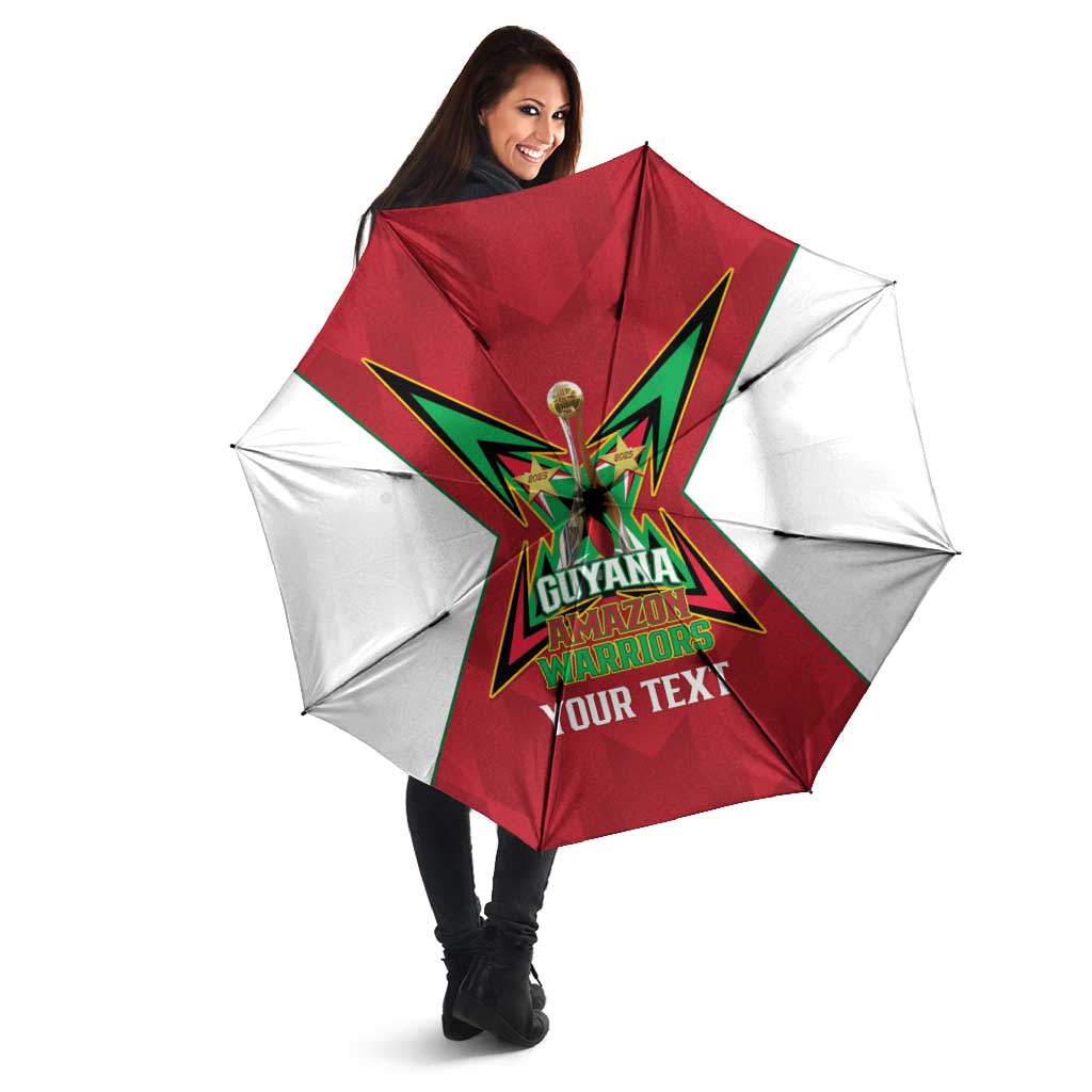 Amazon Warriors Guyana Cricket Custom Umbrella 2025 2nd Champions Proud - Wonder Print Shop