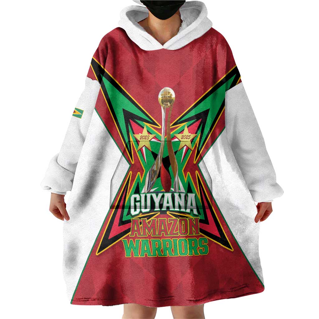 Amazon Warriors Guyana Cricket Custom Wearable Blanket Hoodie 2025 2nd Champions Proud - Wonder Print Shop