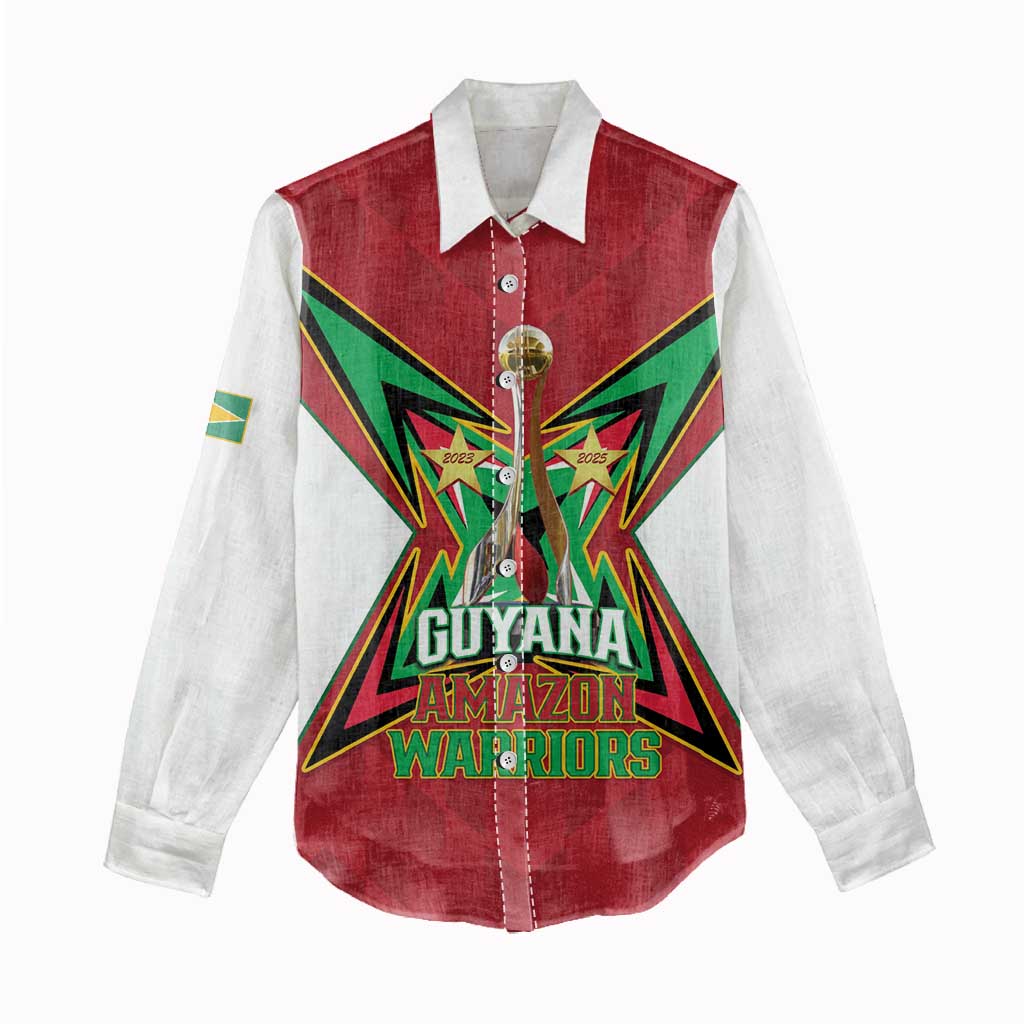 Amazon Warriors Guyana Cricket Custom Women Casual Shirt 2025 2nd Champions Proud - Wonder Print Shop