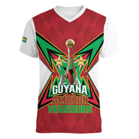 Amazon Warriors Guyana Cricket Custom Women V-Neck T-Shirt 2025 2nd Champions Proud - Wonder Print Shop