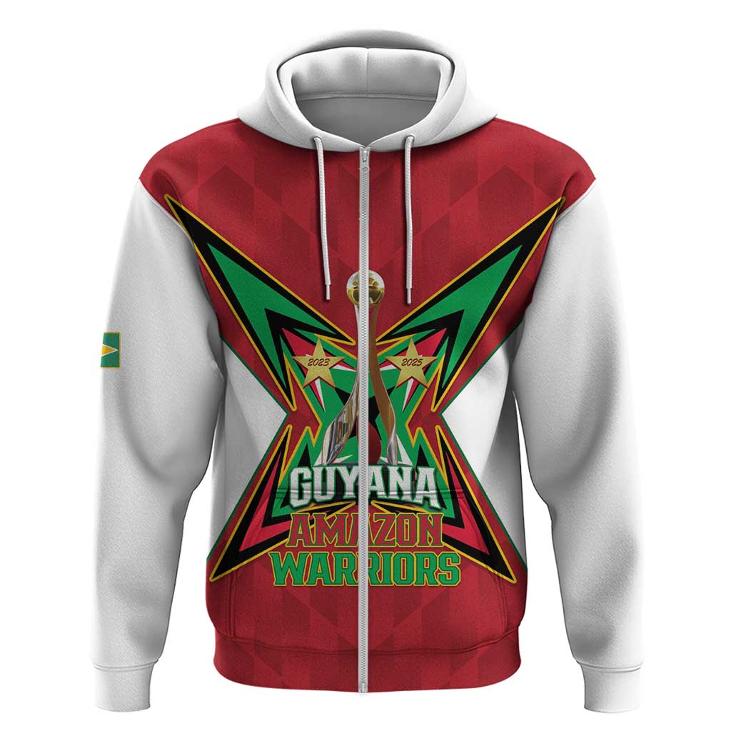 Amazon Warriors Guyana Cricket Custom Zip Hoodie 2025 2nd Champions Proud - Wonder Print Shop