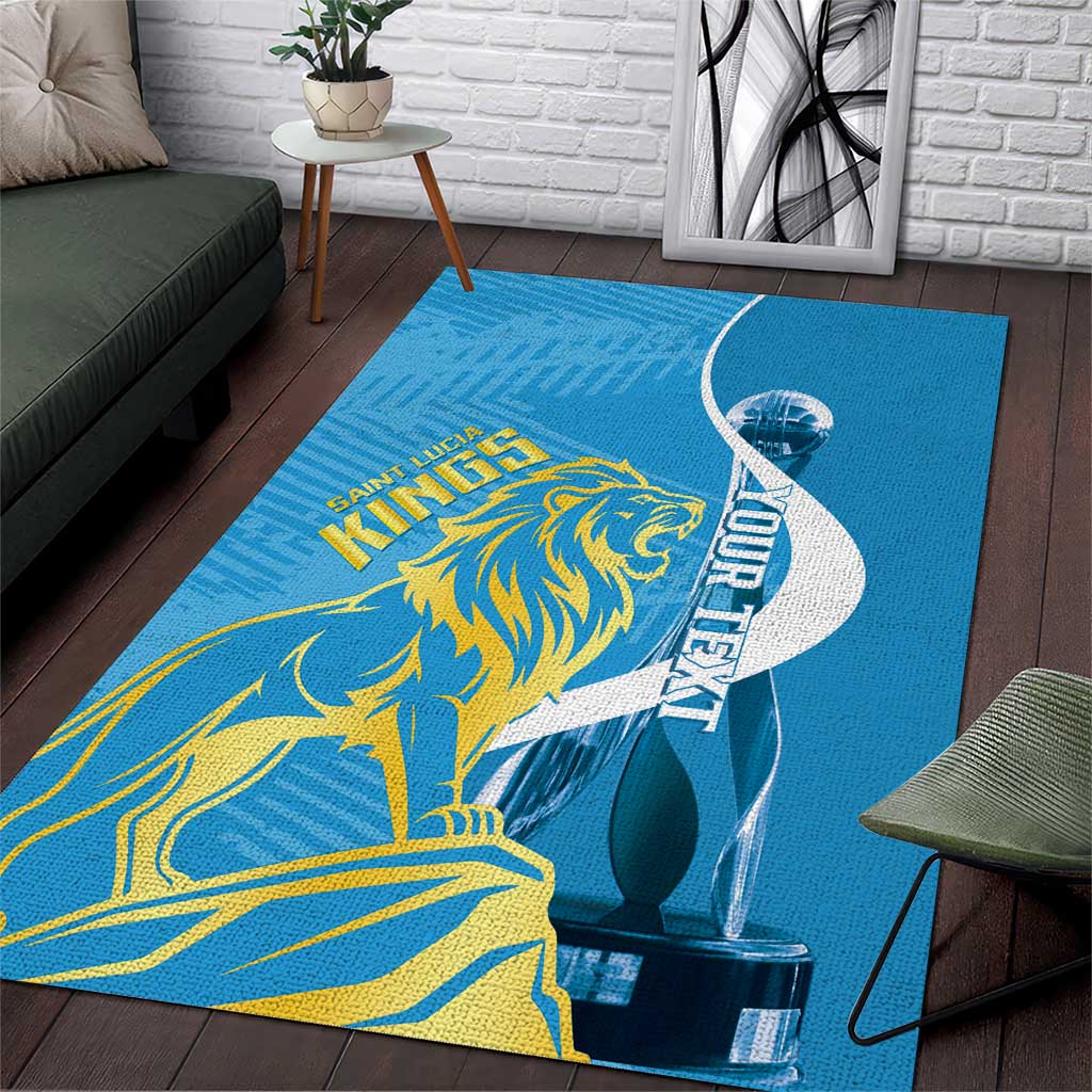 Saint Lucia Kings Cricket Custom Area Rug 2025 2nd Champions Back To Back - Wonder Print Shop