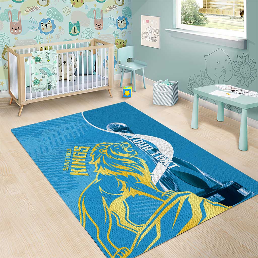Saint Lucia Kings Cricket Custom Area Rug 2025 2nd Champions Back To Back - Wonder Print Shop