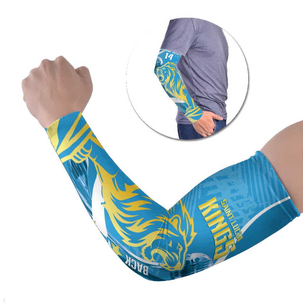 Saint Lucia Kings Cricket Custom Arm Sleeves 2025 2nd Champions Back To Back - Wonder Print Shop