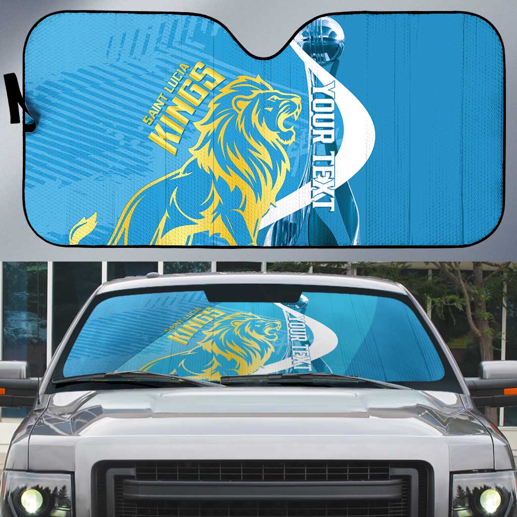 Saint Lucia Kings Cricket Custom Auto Sun Shade 2025 2nd Champions Back To Back - Wonder Print Shop