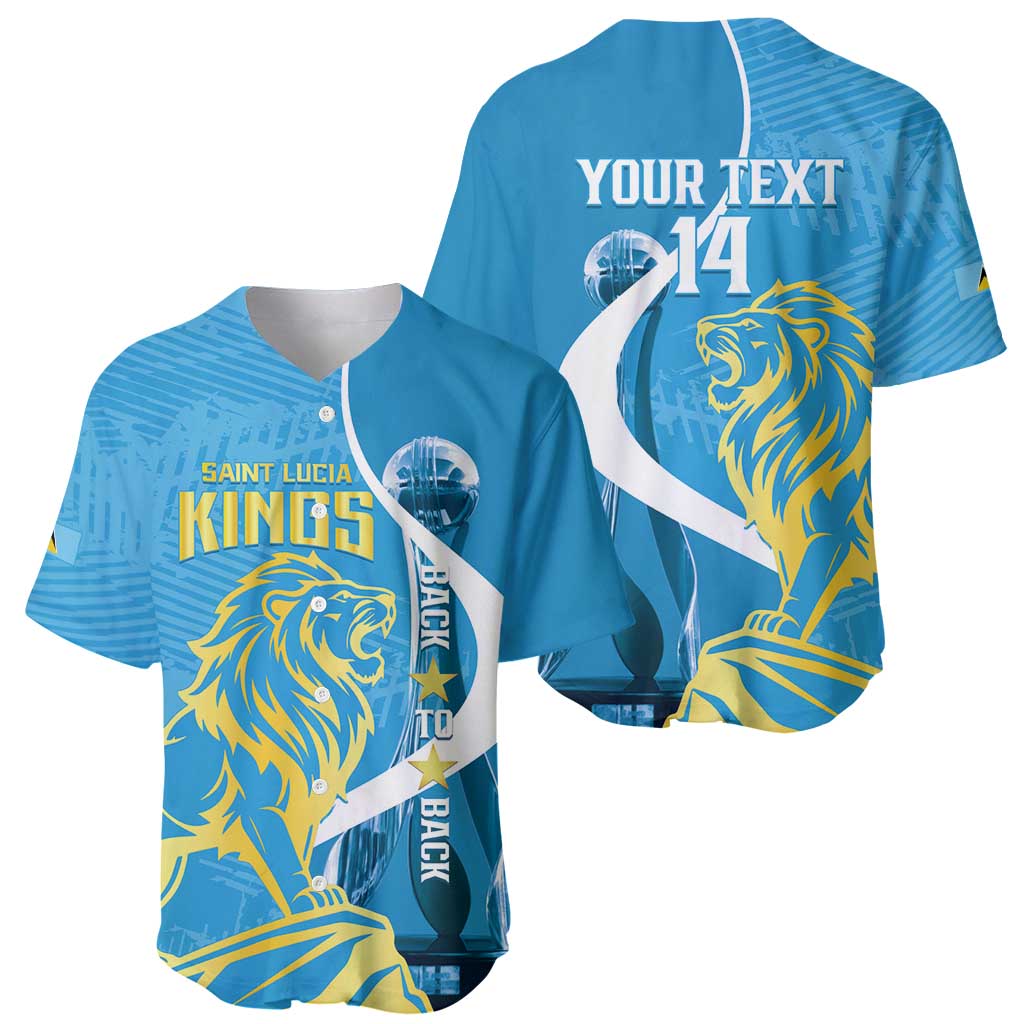 Saint Lucia Kings Cricket Custom Baseball Jersey 2025 2nd Champions Back To Back - Wonder Print Shop