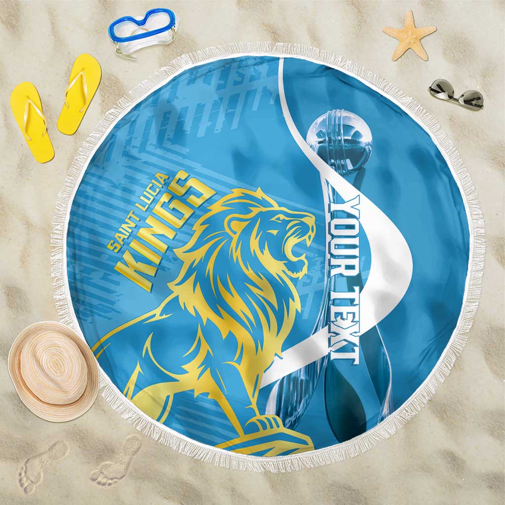 Saint Lucia Kings Cricket Custom Beach Blanket 2025 2nd Champions Back To Back - Wonder Print Shop