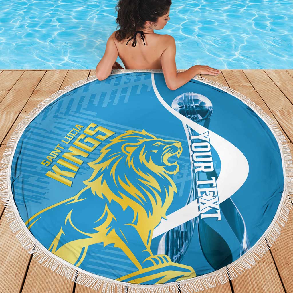 Saint Lucia Kings Cricket Custom Beach Blanket 2025 2nd Champions Back To Back - Wonder Print Shop