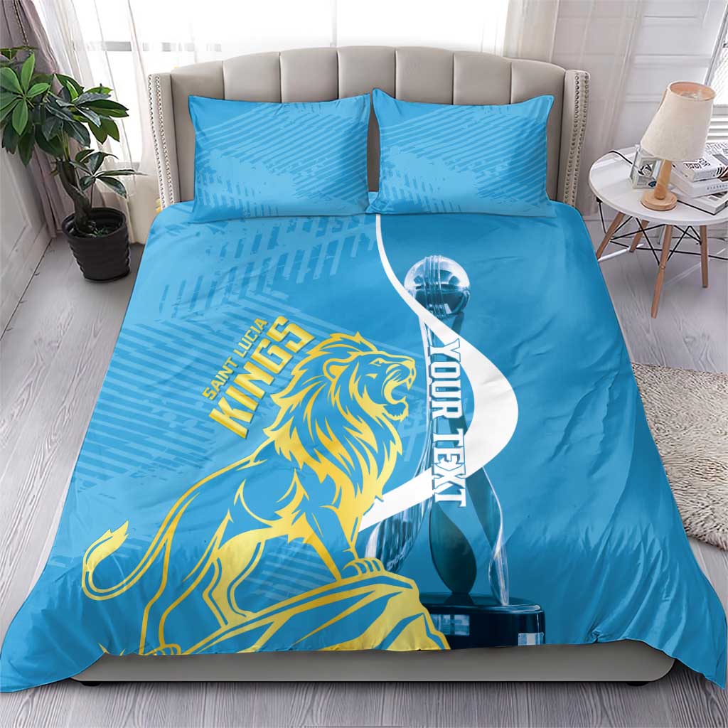 Saint Lucia Kings Cricket Custom Bedding Set 2025 2nd Champions Back To Back - Wonder Print Shop