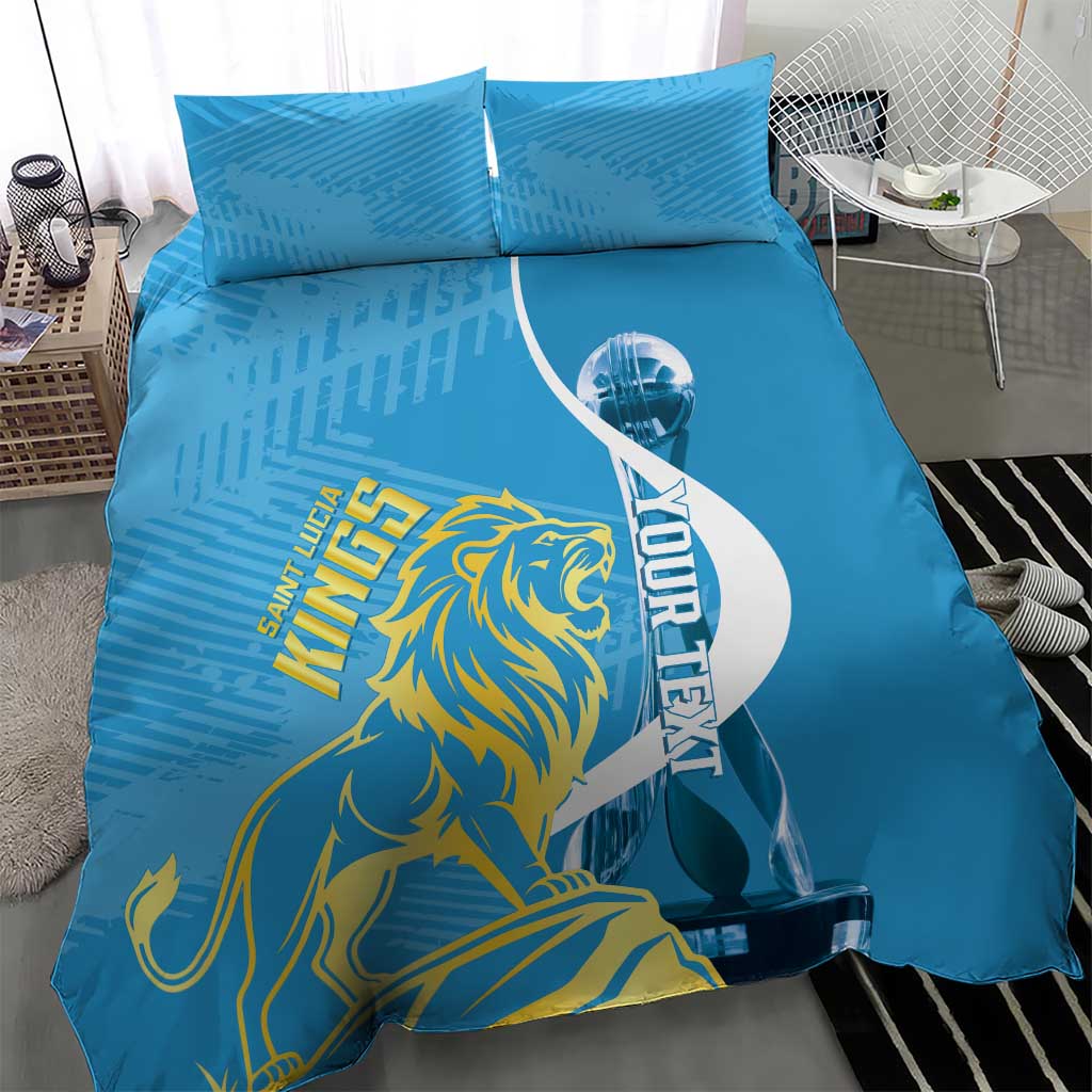 Saint Lucia Kings Cricket Custom Bedding Set 2025 2nd Champions Back To Back - Wonder Print Shop