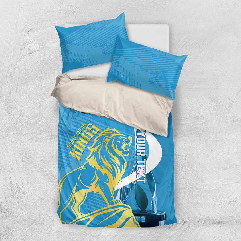 Saint Lucia Kings Cricket Custom Bedding Set 2025 2nd Champions Back To Back - Wonder Print Shop