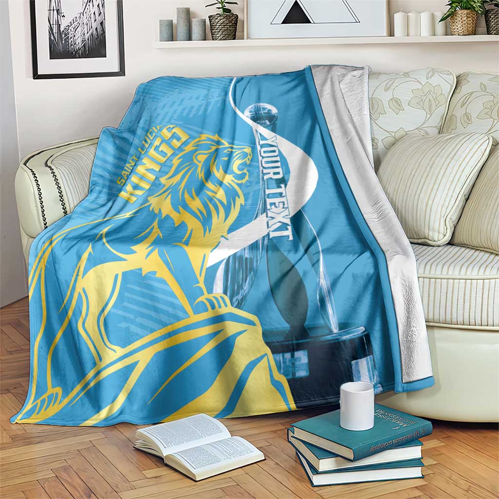Saint Lucia Kings Cricket Custom Blanket 2025 2nd Champions Back To Back - Wonder Print Shop