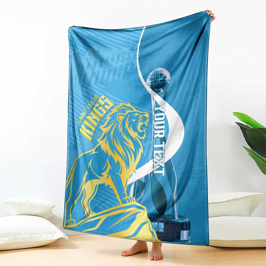 Saint Lucia Kings Cricket Custom Blanket 2025 2nd Champions Back To Back - Wonder Print Shop