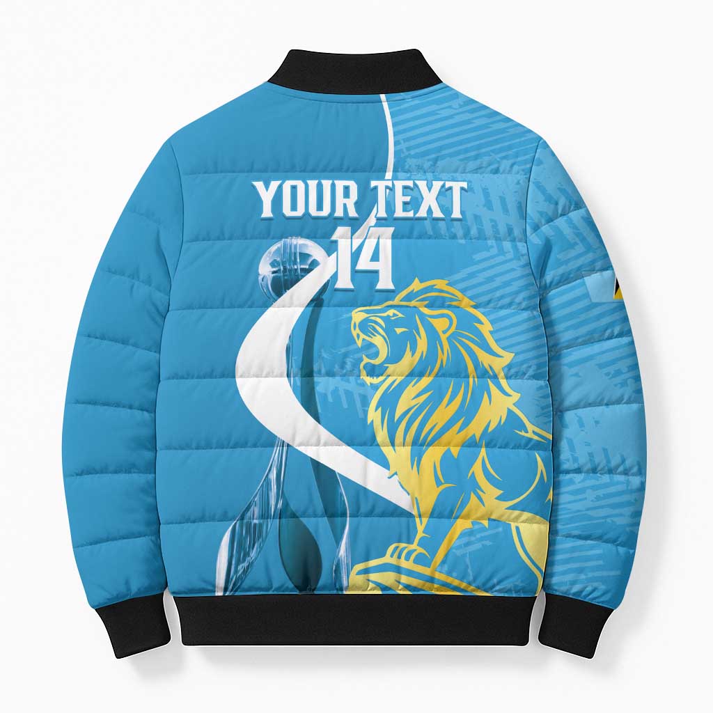 Saint Lucia Kings Cricket Custom Bomber Puffer Jacket 2025 2nd Champions Back To Back - Wonder Print Shop