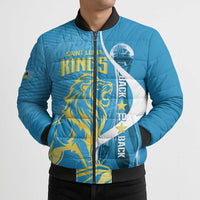 Saint Lucia Kings Cricket Custom Bomber Puffer Jacket 2025 2nd Champions Back To Back - Wonder Print Shop