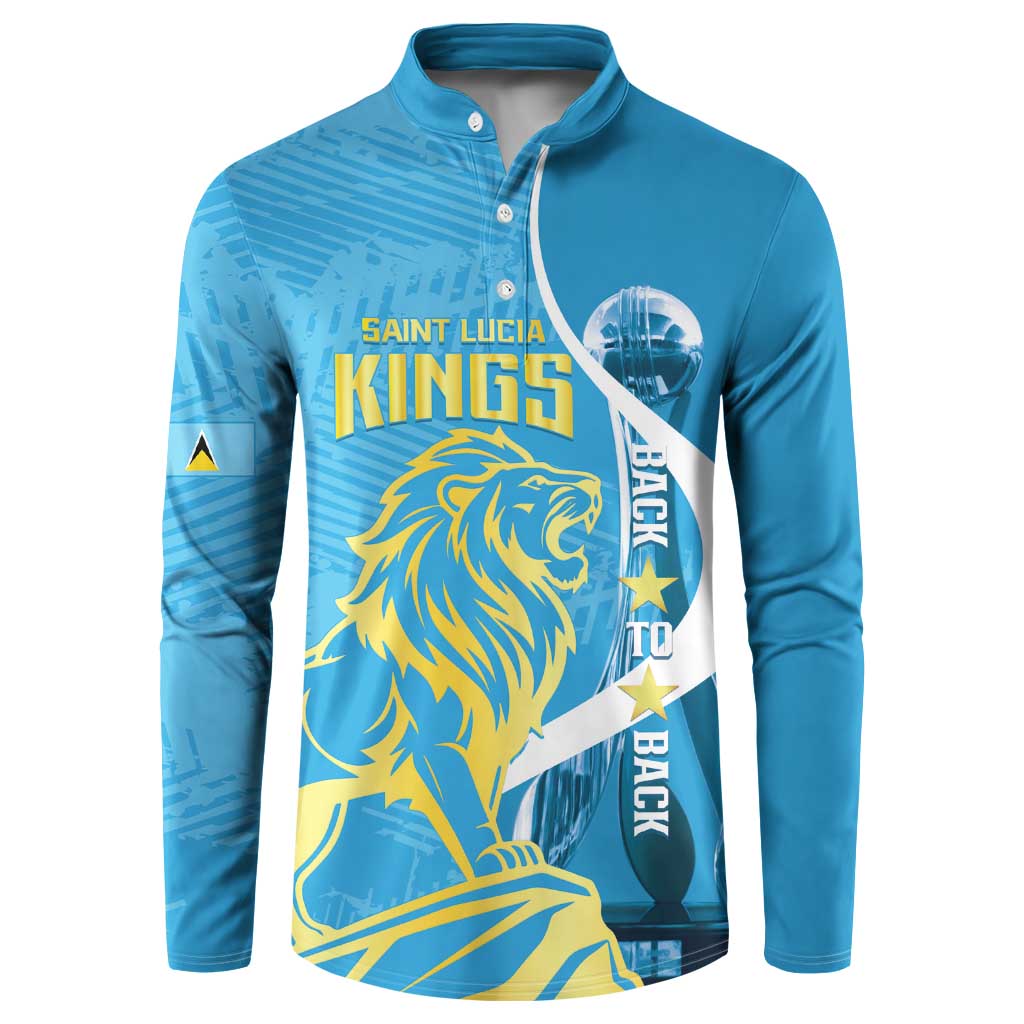 Saint Lucia Kings Cricket Custom Button Sweatshirt 2025 2nd Champions Back To Back - Wonder Print Shop