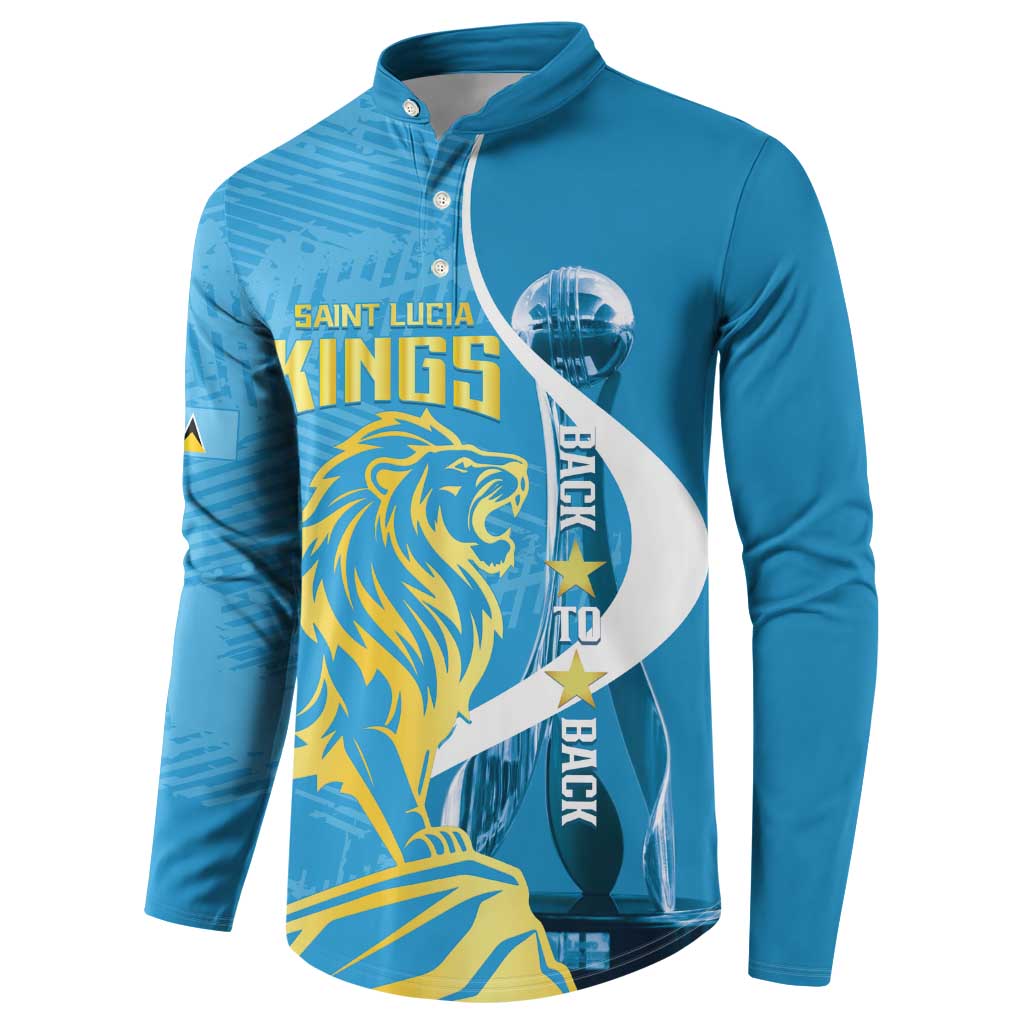 Saint Lucia Kings Cricket Custom Button Sweatshirt 2025 2nd Champions Back To Back - Wonder Print Shop