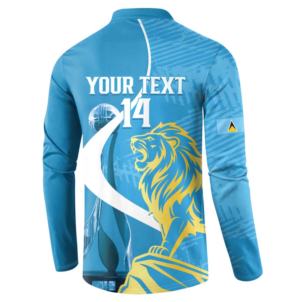 Saint Lucia Kings Cricket Custom Button Sweatshirt 2025 2nd Champions Back To Back - Wonder Print Shop
