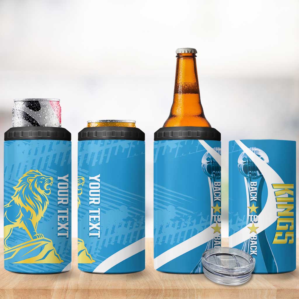 Saint Lucia Kings Cricket Custom 4 in 1 Can Cooler Tumbler 2025 2nd Champions Back To Back - Wonder Print Shop