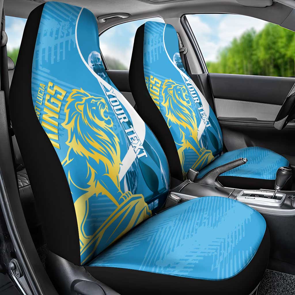 Saint Lucia Kings Cricket Custom Car Seat Cover 2025 2nd Champions Back To Back - Wonder Print Shop