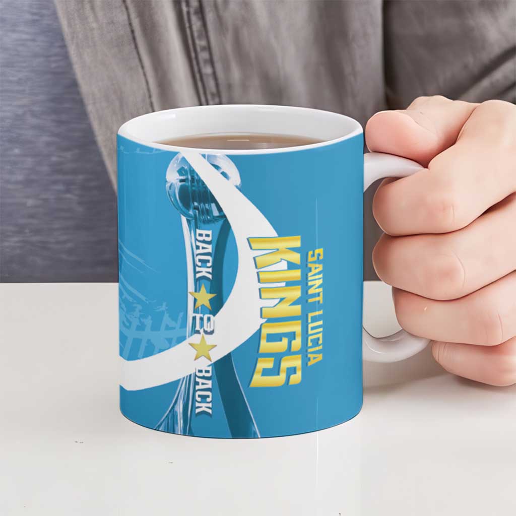Saint Lucia Kings Cricket Custom Ceramic Mug 2025 2nd Champions Back To Back - Wonder Print Shop