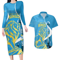 Saint Lucia Kings Cricket Custom Couples Matching Long Sleeve Bodycon Dress and Hawaiian Shirt 2025 2nd Champions Back To Back - Wonder Print Shop