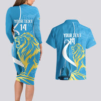 Saint Lucia Kings Cricket Custom Couples Matching Long Sleeve Bodycon Dress and Hawaiian Shirt 2025 2nd Champions Back To Back - Wonder Print Shop