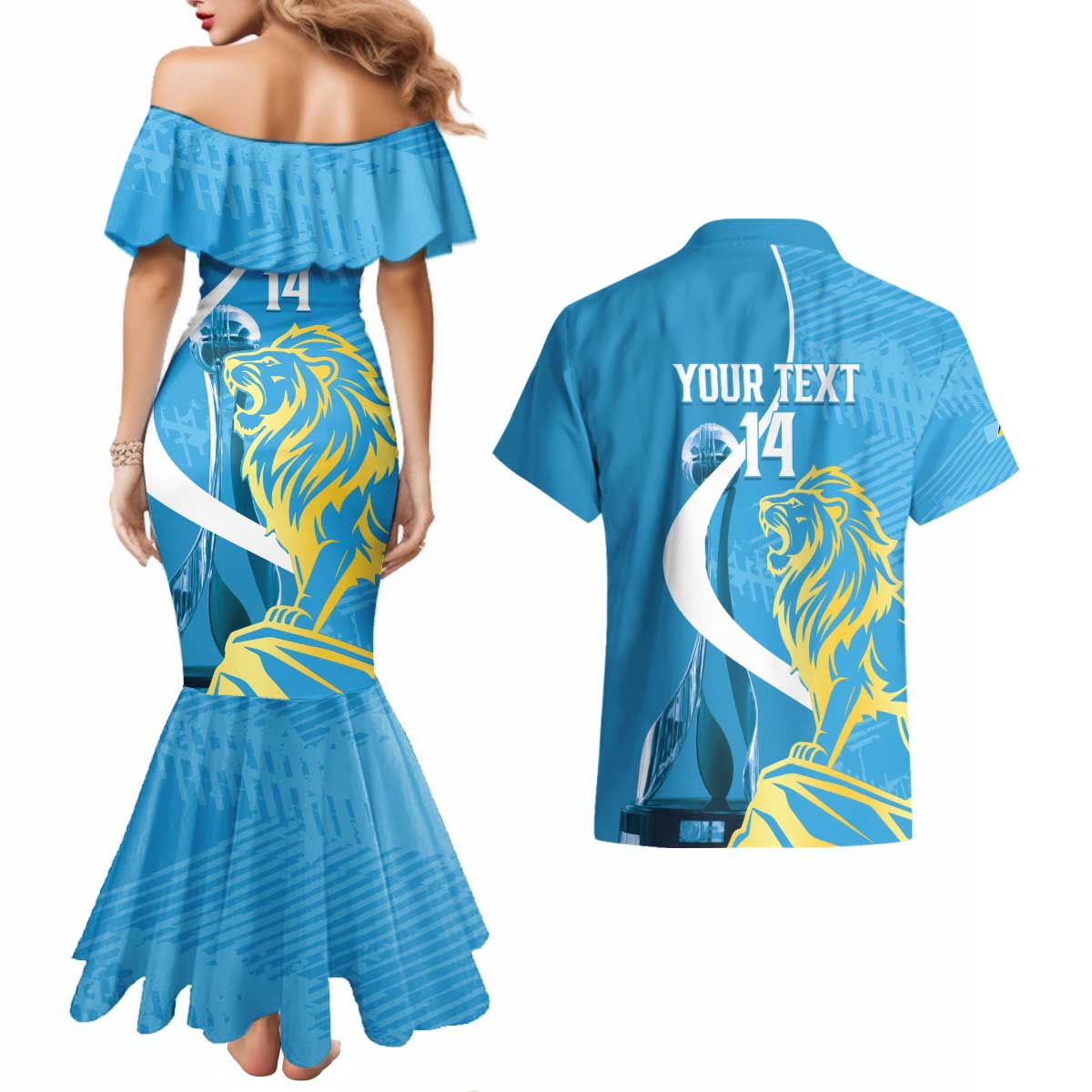 Saint Lucia Kings Cricket Custom Couples Matching Mermaid Dress and Hawaiian Shirt 2025 2nd Champions Back To Back - Wonder Print Shop