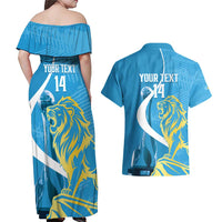 Saint Lucia Kings Cricket Custom Couples Matching Off Shoulder Maxi Dress and Hawaiian Shirt 2025 2nd Champions Back To Back - Wonder Print Shop
