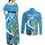 Saint Lucia Kings Cricket Custom Couples Matching Off Shoulder Maxi Dress and Long Sleeve Button Shirt 2025 2nd Champions Back To Back - Wonder Print Shop