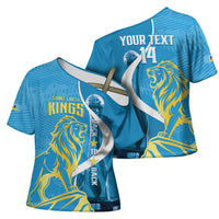 Saint Lucia Kings Cricket Custom Cross Shoulder Shirt 2025 2nd Champions Back To Back - Wonder Print Shop