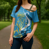 Saint Lucia Kings Cricket Custom Cross Shoulder Shirt 2025 2nd Champions Back To Back - Wonder Print Shop