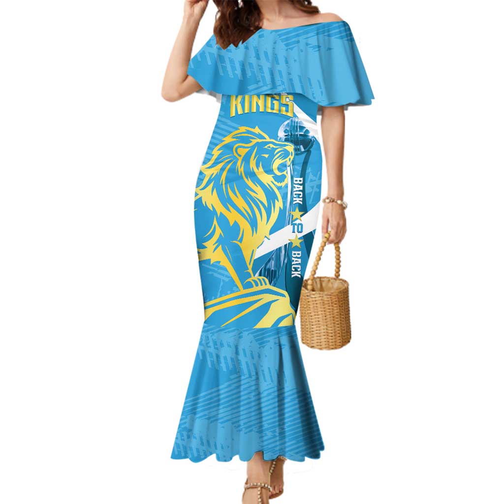 Saint Lucia Kings Cricket Custom Family Matching Mermaid Dress and Hawaiian Shirt 2025 2nd Champions Back To Back - Wonder Print Shop