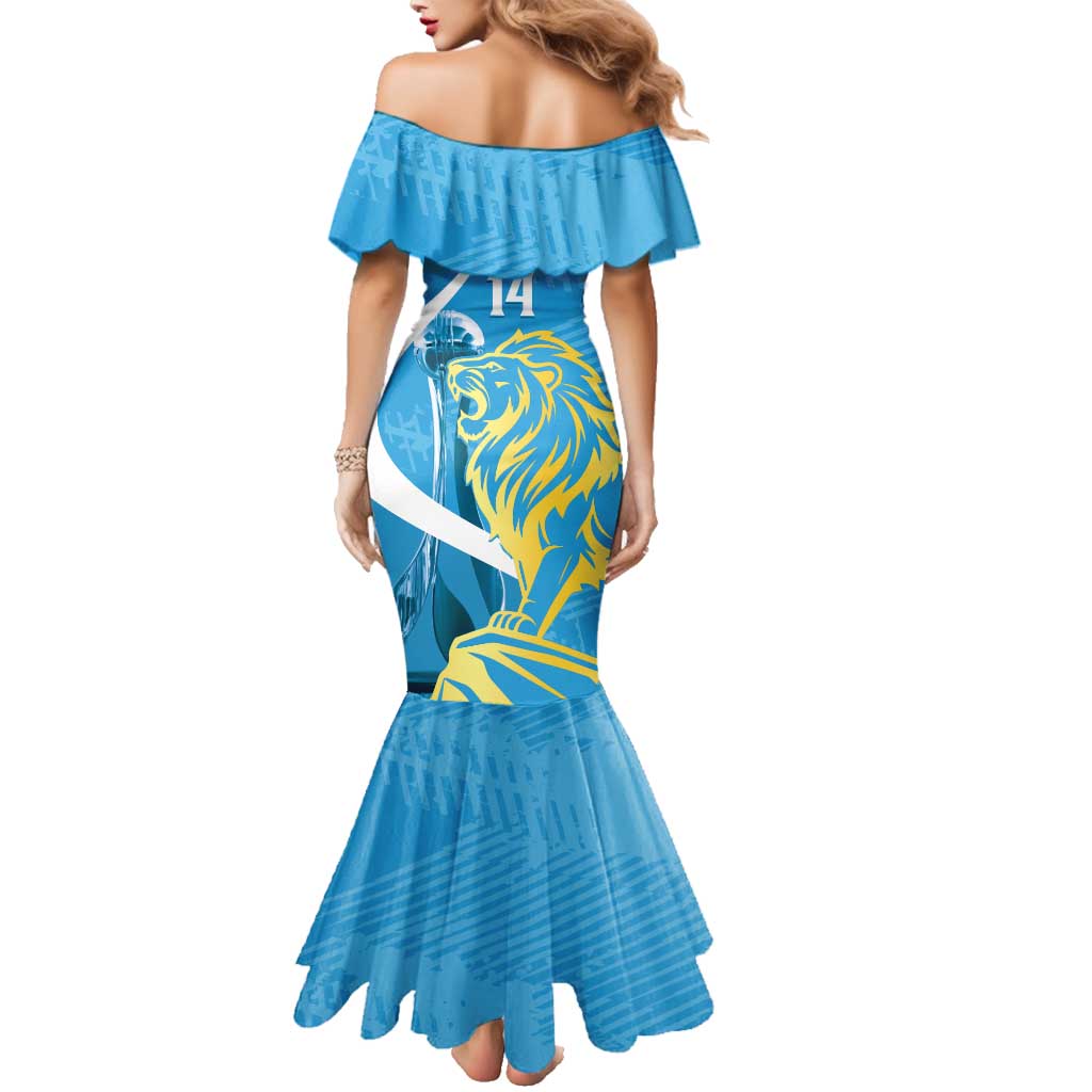 Saint Lucia Kings Cricket Custom Family Matching Mermaid Dress and Hawaiian Shirt 2025 2nd Champions Back To Back - Wonder Print Shop