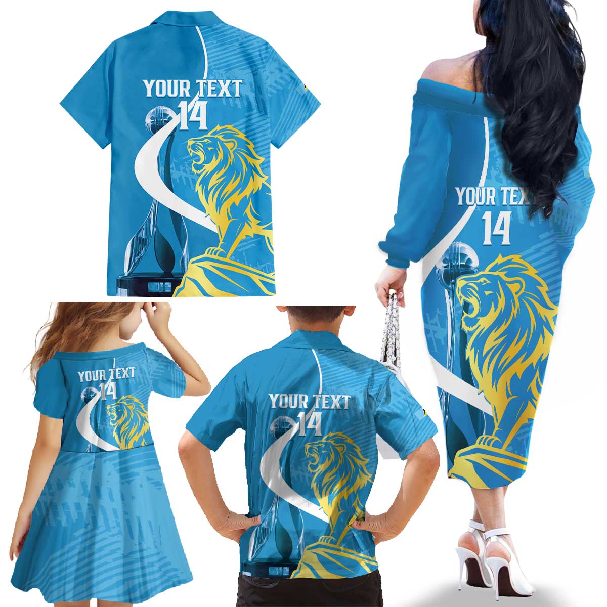Saint Lucia Kings Cricket Custom Family Matching Off The Shoulder Long Sleeve Dress and Hawaiian Shirt 2025 2nd Champions Back To Back - Wonder Print Shop