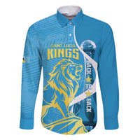 Saint Lucia Kings Cricket Custom Family Matching Off Shoulder Short Dress and Hawaiian Shirt 2025 2nd Champions Back To Back - Wonder Print Shop
