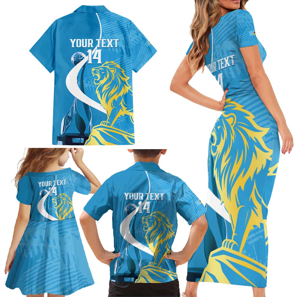 Saint Lucia Kings Cricket Custom Family Matching Short Sleeve Bodycon Dress and Hawaiian Shirt 2025 2nd Champions Back To Back - Wonder Print Shop