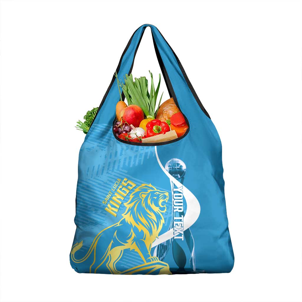 Saint Lucia Kings Cricket Custom Grocery Bag 2025 2nd Champions Back To Back - Wonder Print Shop