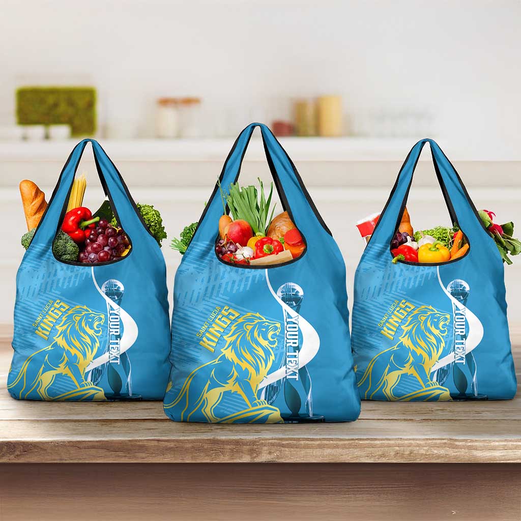 Saint Lucia Kings Cricket Custom Grocery Bag 2025 2nd Champions Back To Back - Wonder Print Shop