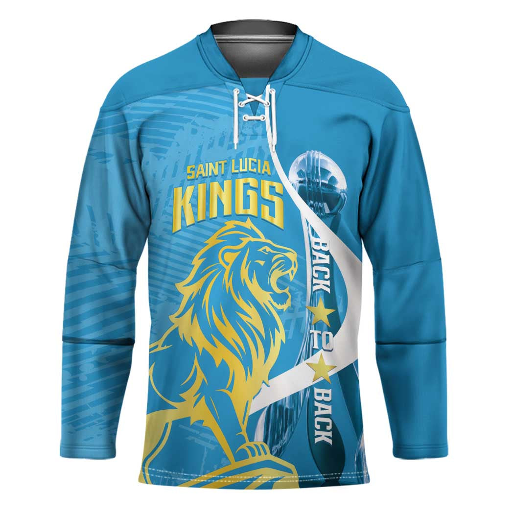 Saint Lucia Kings Cricket Custom Hockey Jersey 2025 2nd Champions Back To Back - Wonder Print Shop
