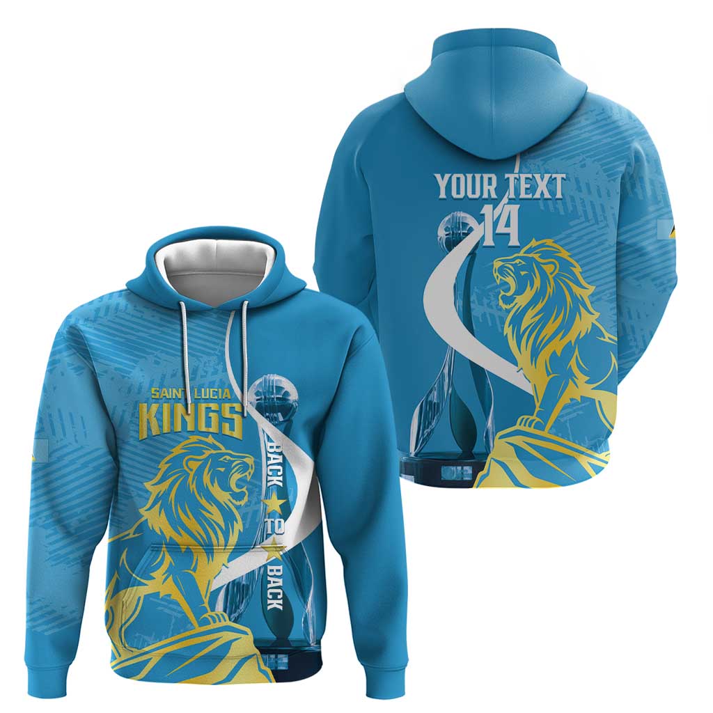 Saint Lucia Kings Cricket Custom Hoodie 2025 2nd Champions Back To Back - Wonder Print Shop