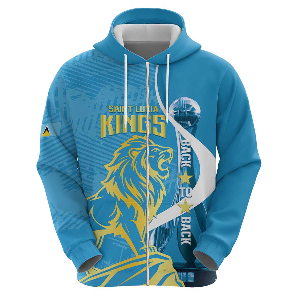 Saint Lucia Kings Cricket Custom Hoodie 2025 2nd Champions Back To Back - Wonder Print Shop