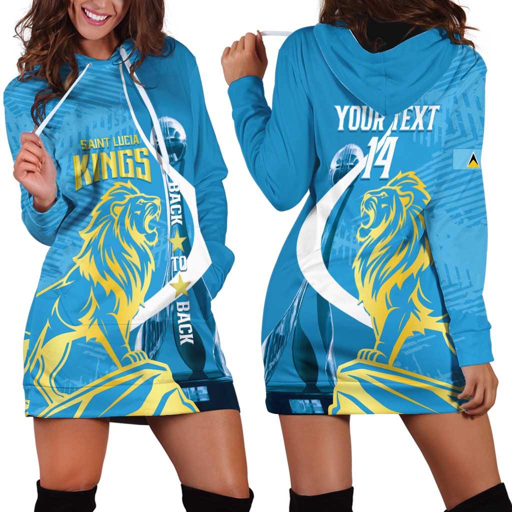 Saint Lucia Kings Cricket Custom Hoodie Dress 2025 2nd Champions Back To Back - Wonder Print Shop