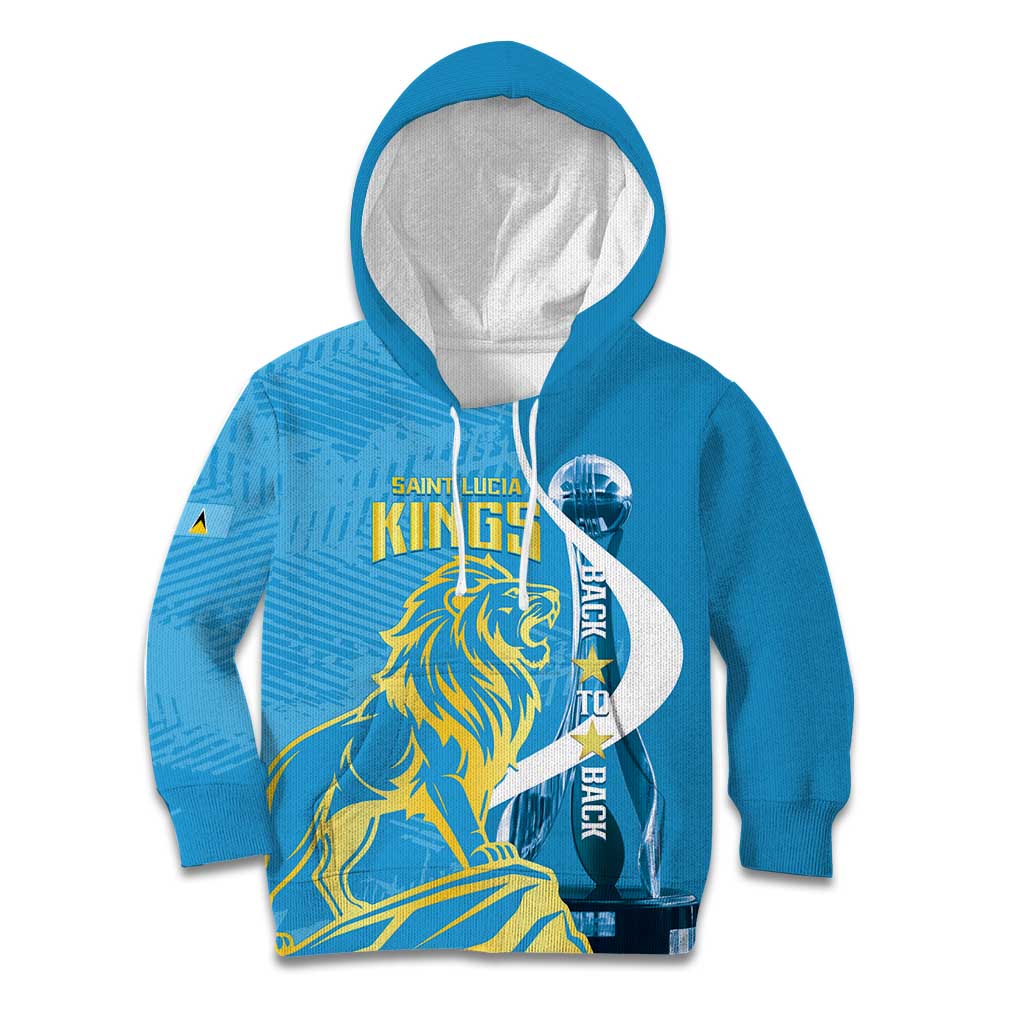 Saint Lucia Kings Cricket Custom Kid Hoodie 2025 2nd Champions Back To Back - Wonder Print Shop