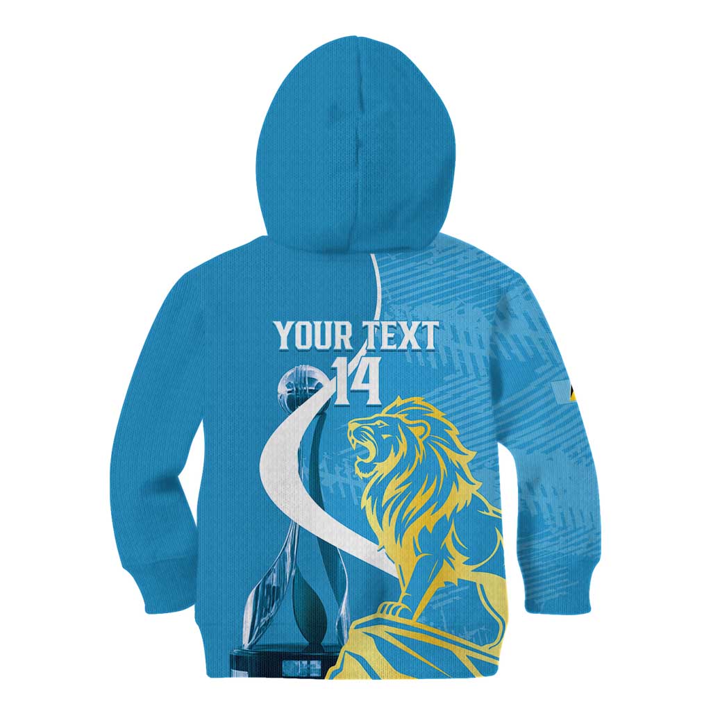 Saint Lucia Kings Cricket Custom Kid Hoodie 2025 2nd Champions Back To Back - Wonder Print Shop