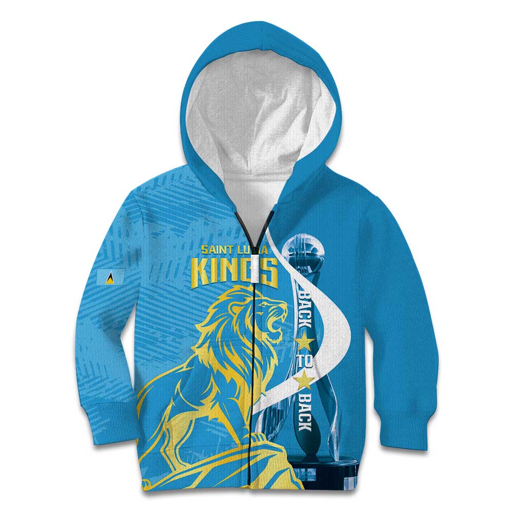 Saint Lucia Kings Cricket Custom Kid Hoodie 2025 2nd Champions Back To Back - Wonder Print Shop