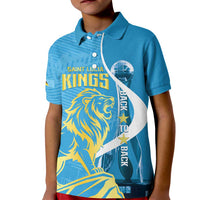 Saint Lucia Kings Cricket Custom Kid Polo Shirt 2025 2nd Champions Back To Back - Wonder Print Shop
