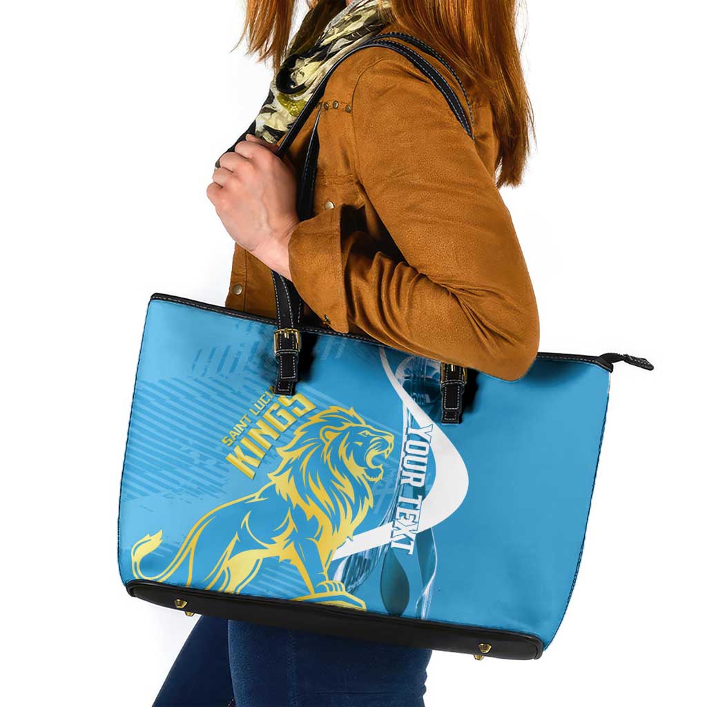 Saint Lucia Kings Cricket Custom Leather Tote Bag 2025 2nd Champions Back To Back - Wonder Print Shop